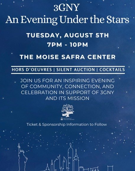 ✨SAVE THE DATE✨
An Evening Under the Stars - Celebrate 18 Years of 3GNY!

Join us for a meaningful summer night as we celebrate 18 years of 3GNY&rsquo;s mission and community impact. 

Connect with fellow descendants, supporters, and friends for an u