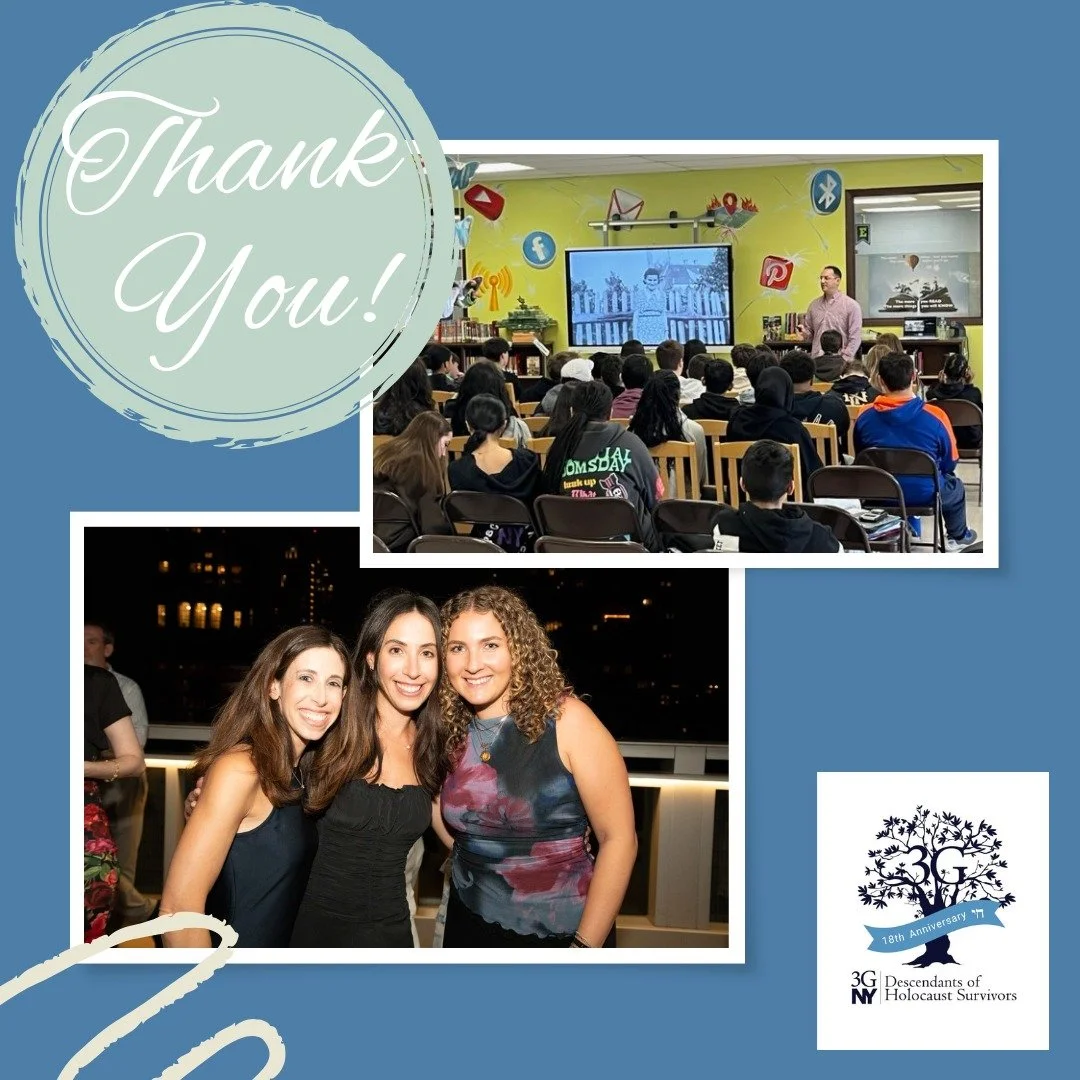 Thank you, 3GNY community! 💙

Your generosity on Giving Tuesday and throughout this week helped us fund over 35 new classroom presentations. That&rsquo;s 35 groups of students who will now hear our grandparents&rsquo; stories firsthand. We&rsquo;re 