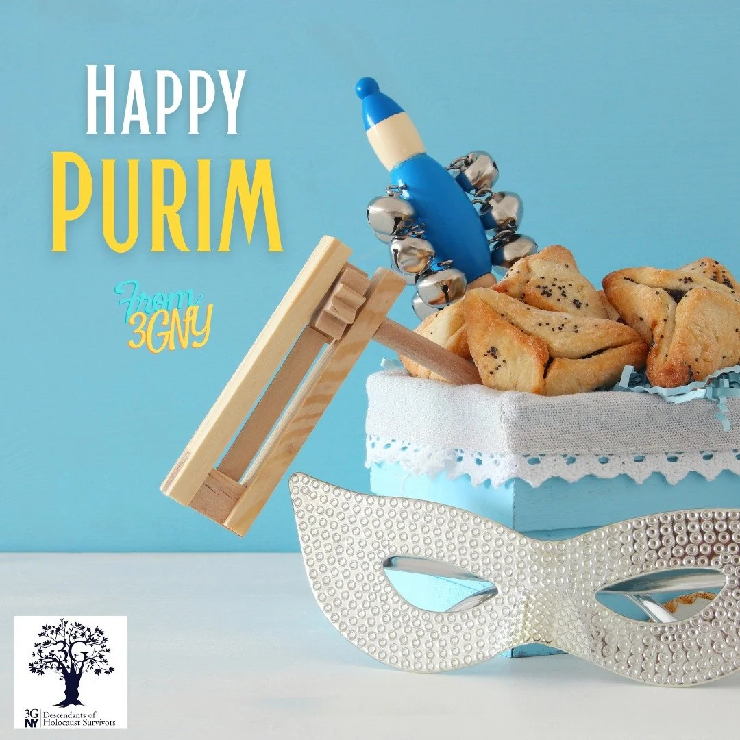 Joy, courage, community. 
Happy Purim. 

#3GsNeverForget #HappyPurim