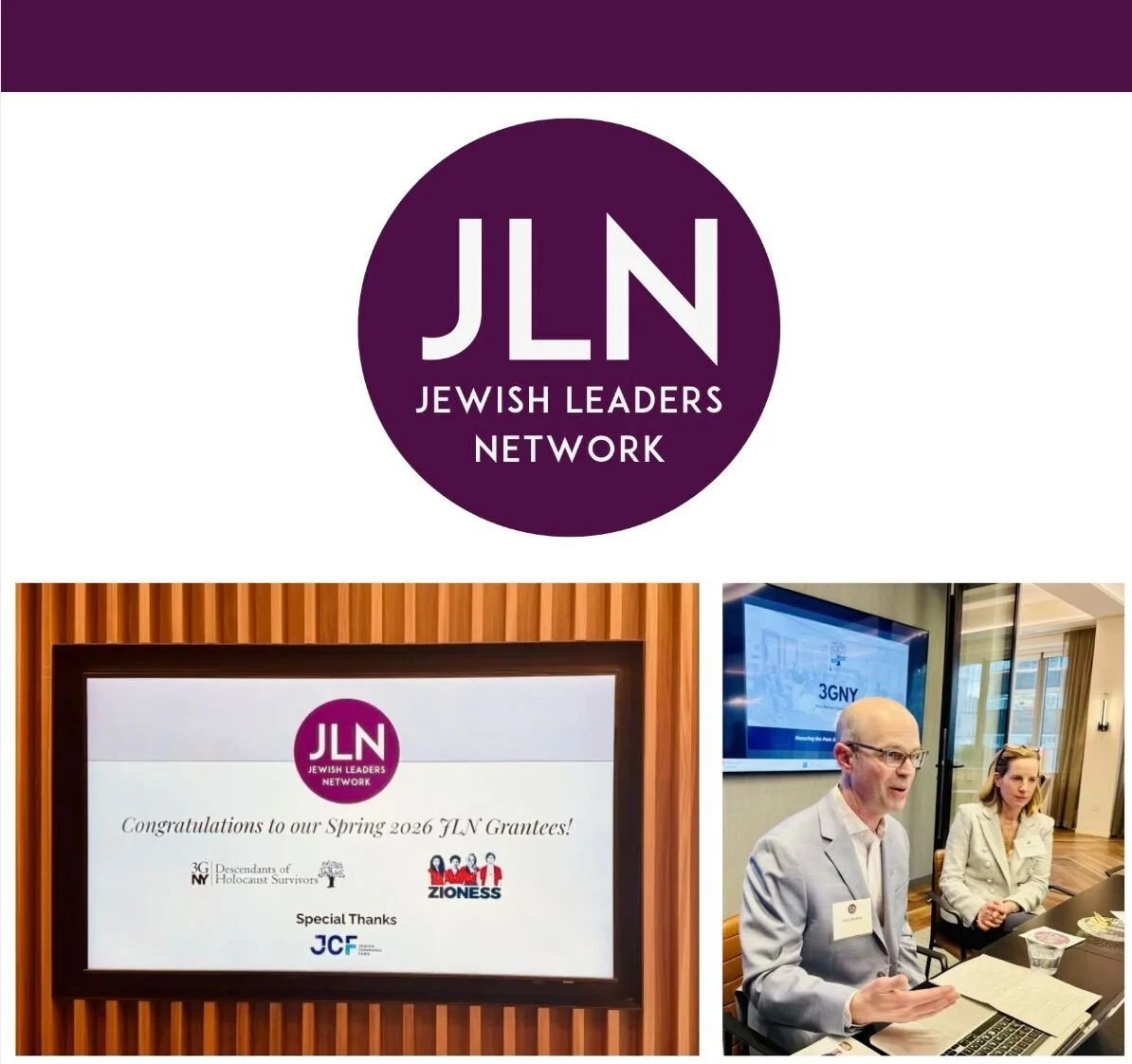 We are incredibly honored to be a Spring 2026 grantee of the Jewish Leaders Network NYC. 💙

Earlier this month, we joined JLN members and fellow grantee @zionessmovement for a meaningful evening celebrating Jewish leadership, education, advocacy, an