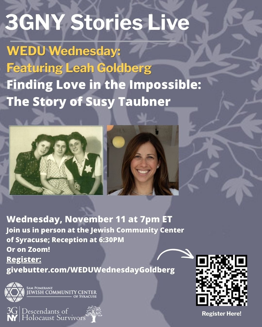 3GNY Stories Live: WEDU Wednesday Featuring Leah Goldberg