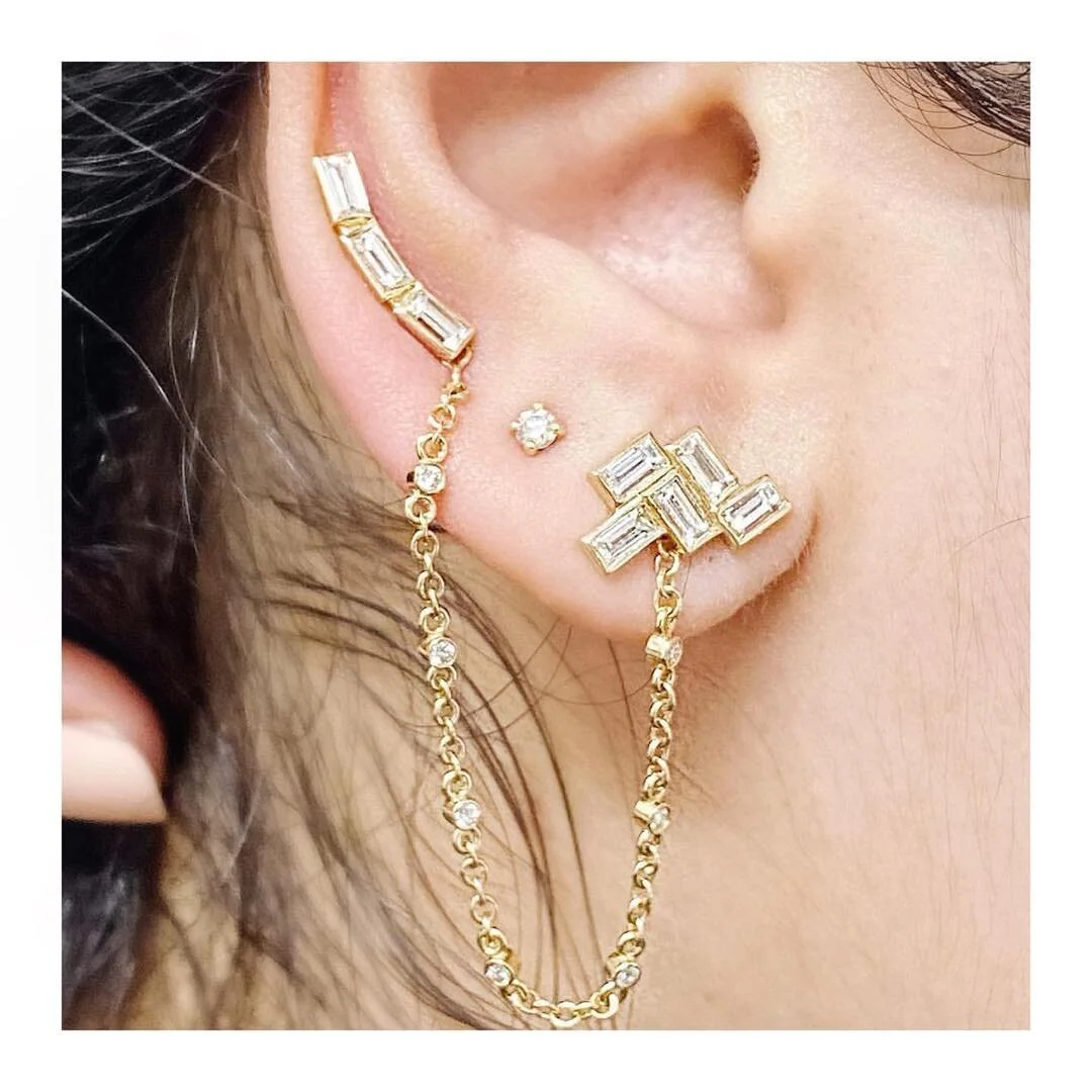 @shahlakarimi_jewelry Switching it up with an ear stack featuring earrings from our Mid-Century Collection💎 #shahlakarimi #jewelrydesigner #nycjewelry #jewelryboutique #jewelrydesignerstudio #diamonds