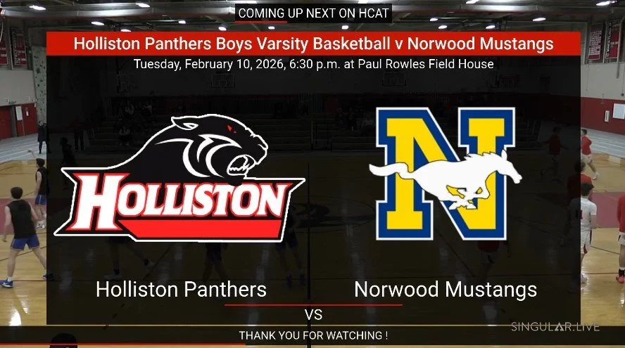 The Holliston Panthers Boys Varsity Basketball v Norwood Mustangs on Tuesday, February 10, 2026 at Paul Rowles Field House.

Copy and paste the link to watch the game:
https://www.youtube.com/live/6LSn4h1F3e4?si=xEhkj_-pFCvOI1ur

@hollistonhighschool
