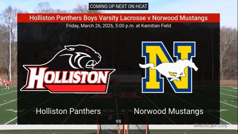 The Holliston Panthers Boys Lacrosse v Norwood Mustangs on Friday, March 27, 2026.

Copy and paste the link to watch the game: 
https://youtube.com/live/zk0CudQCXvQ
@hollistonhighschool @hollistonathletics @hollistonlacrosse @hollistonyouthlacrosse @