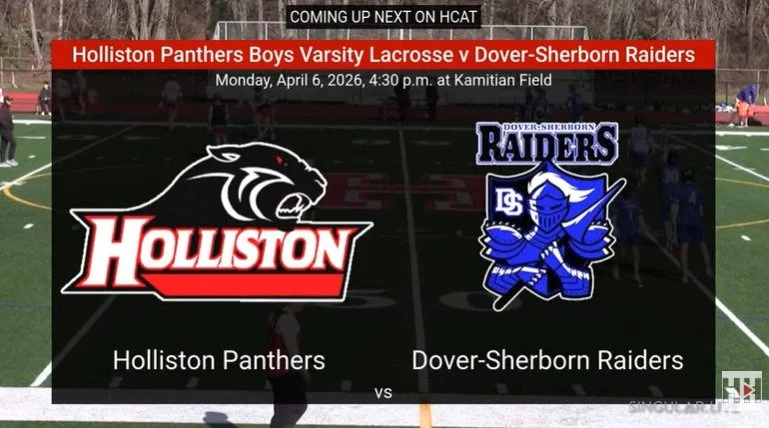 The Holliston Panthers Boys Varsity Lacrosse v Dover-Sherborn Raiders at Kamitian Field on Monday, April 6, 2026. 
https://youtube.com/live/0dunDxR-kLY