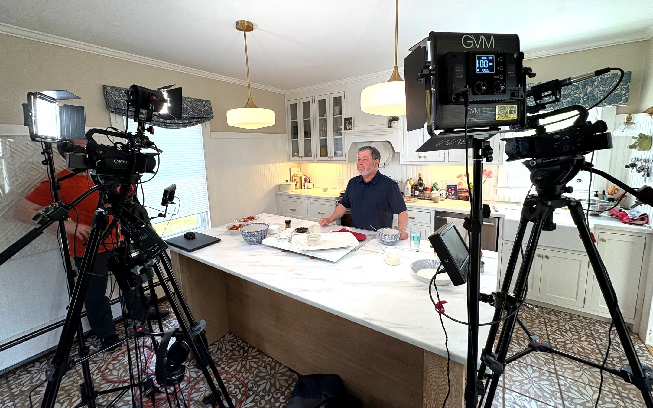 Holliston Hub-HCAT- on set at the new cooking show with Mark Inman coming soon