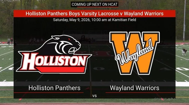 The Holliston Panthers Boys Varsity Lacrosse v Wayland Warriors at Kamitian Field on Saturday, May 9, 2026.

Copy and paste the link to watch the game:
https://www.youtube.com/live/ATGVQkMQNZI?si=k5Tdg4RSlIXMVWEs

@hollistonhighschool @hollistonhigh 