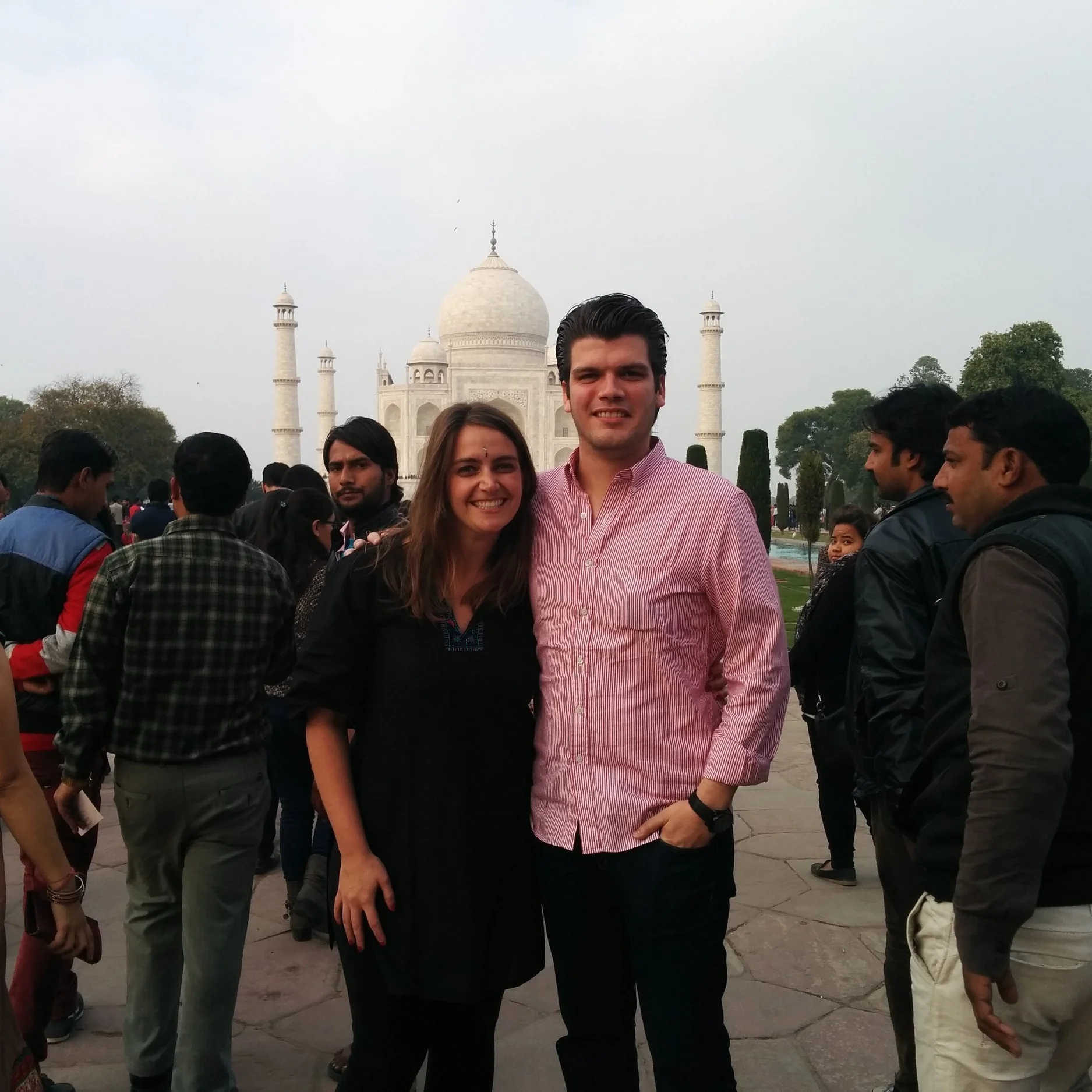 At the Taj Mahal in Agra, India - on the trip where we first met