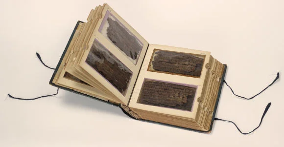 The Bakhshali manuscript contains the oldest recorded example of the symbol that we use for zero today. The 70 leaves of birch bark that make up the manuscript are incredibly fragile and are housed in this specially designed book at the Bodleian Lib…