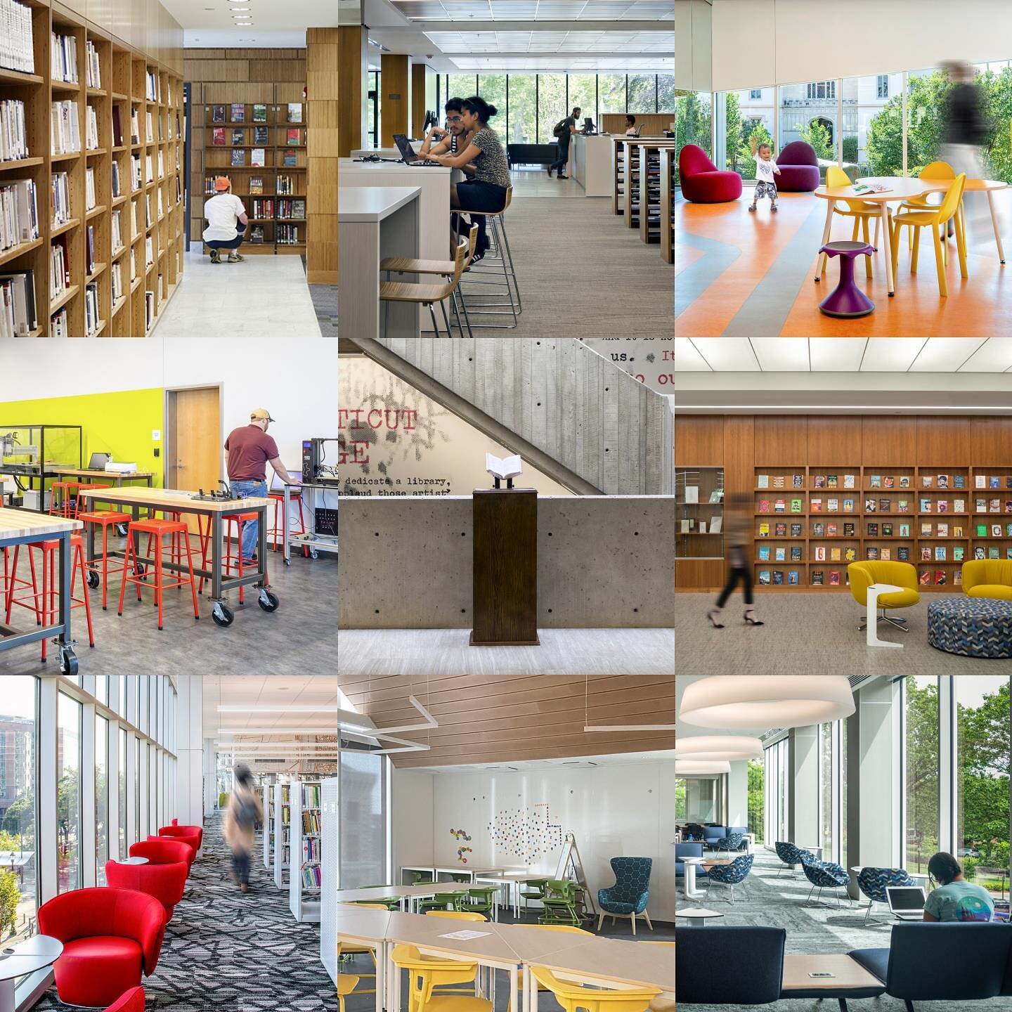 Celebrating National Library Week with a few of our favorite spots. (And who said architects are afraid of color?)
 
#nationallibraryweek
#librarylove
#libraryarchitecture