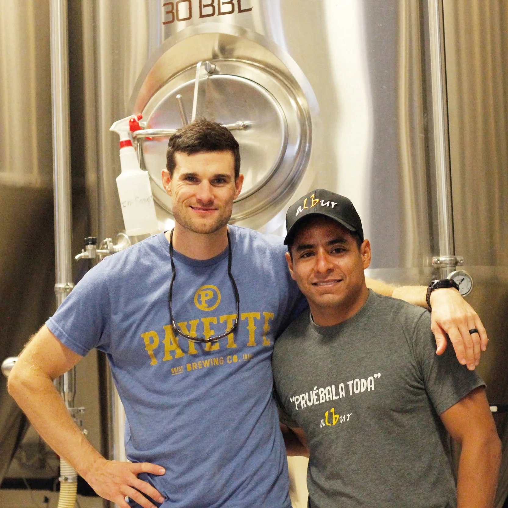 Payette brewer, Matt Watterson and Victor Soto from Cervecería Albur
