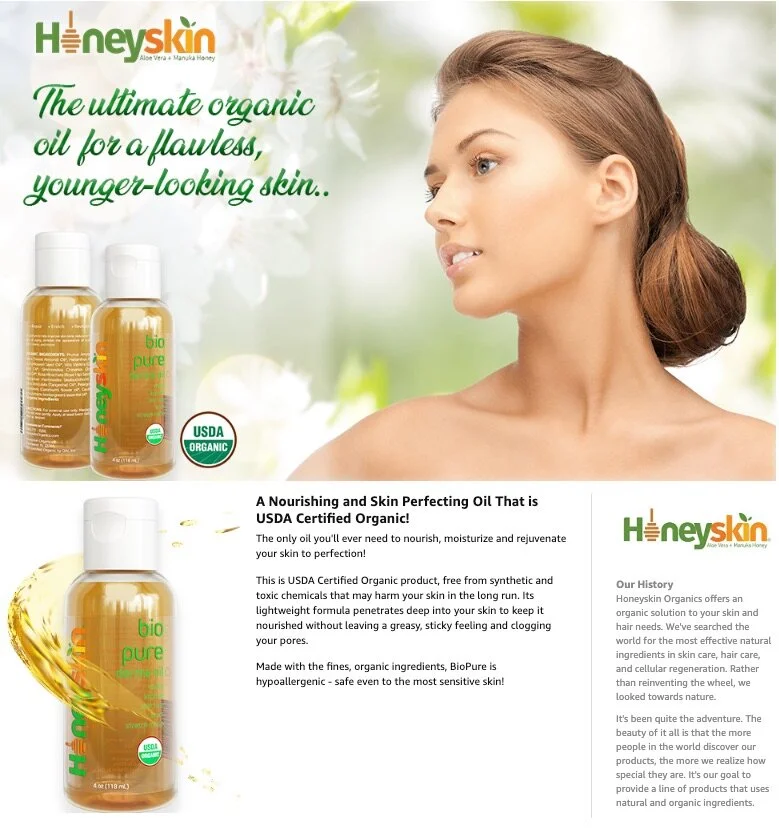 BioPure Skin Oil \u2014 Honeyskin Organics\u00ae