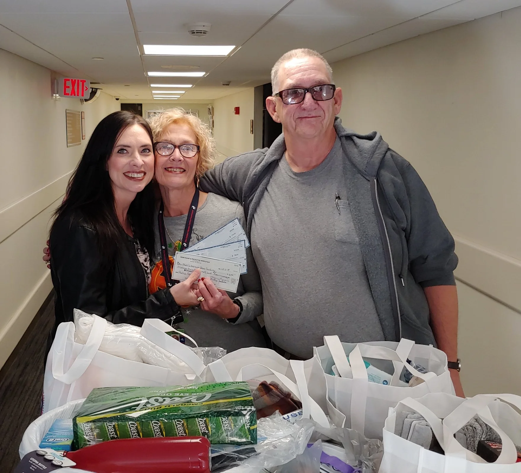 Pictured: Kimberly Lewallen, Volunteer Coordinator, Ohio/ NW District Rep Mary Beaston, and Veteran Kenny.