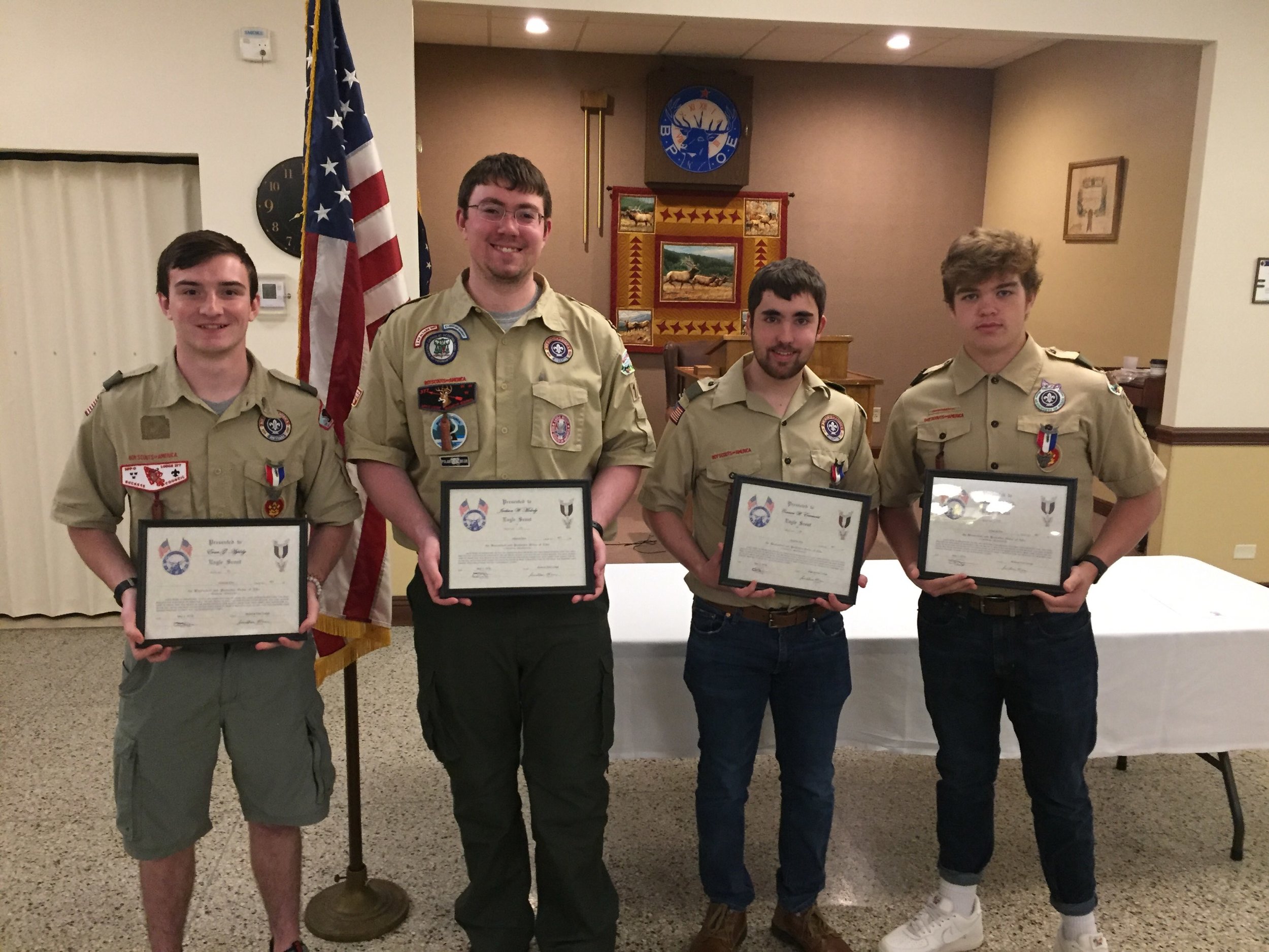 Eagle Scouts--Evan Appleby, Jackson Molody, Connor Ecrement, Brady Mohr