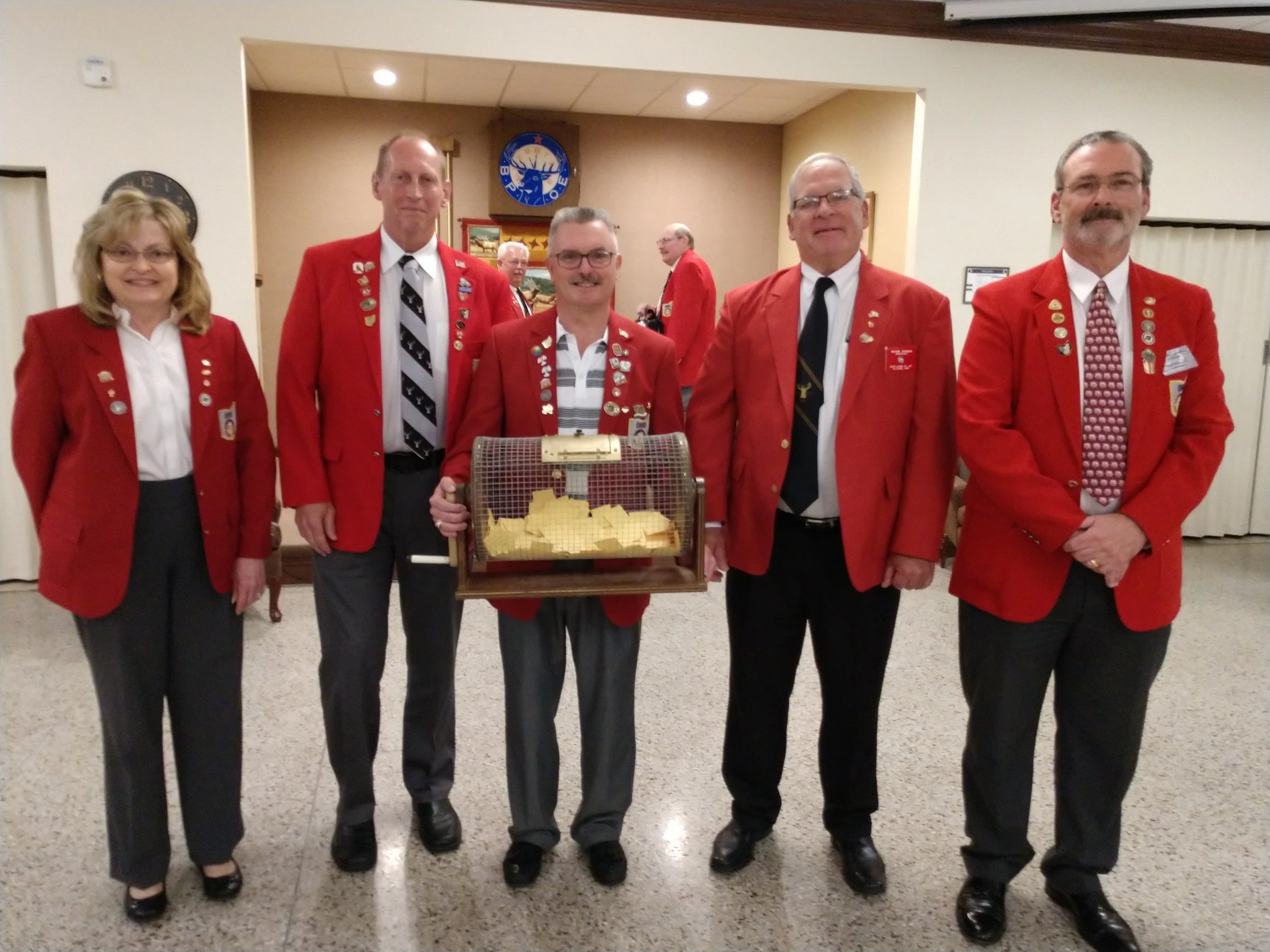 Pictured is Connie Smith, ER; Wayne Gorby, PER; Jeff Chapman, PER; winner Roger Yauman, Secretary at Alliance #467; Eddie Connors, PDDGER and OEA Trustee Chairman.