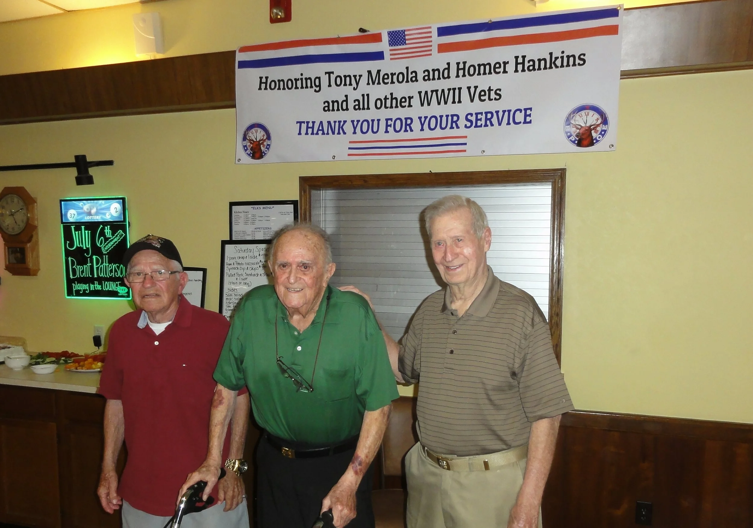 Pictured are Tony Merola, 94, Jim Betz, 93, and Homer Hankins, 93.