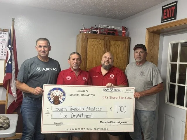 Marietta Elks #477 Uses Ohio Elks Association Community Service Grant to Purchase Oxygen Masks for Local Fire Department