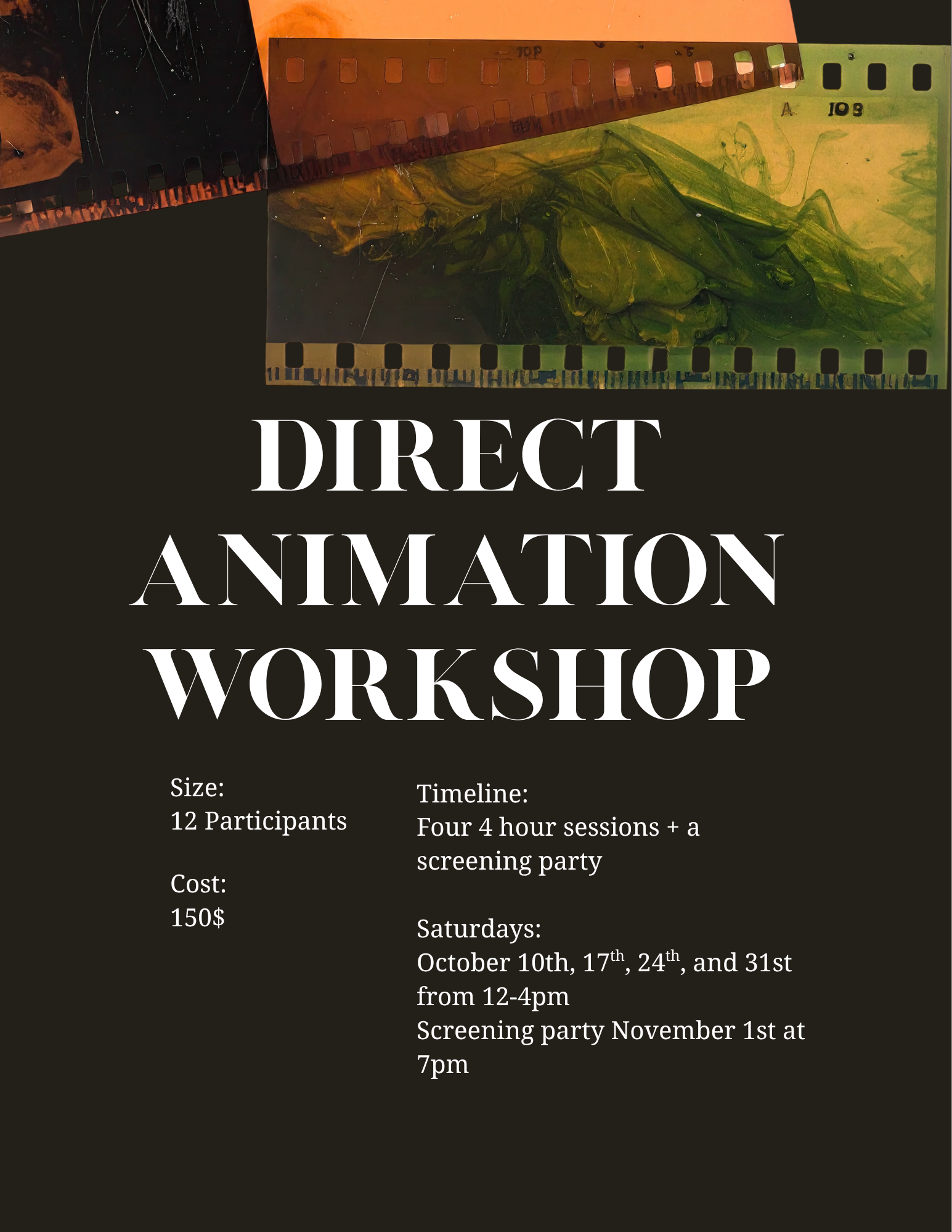 Four-Session Direct Animation Workshop (Starts October 10th)