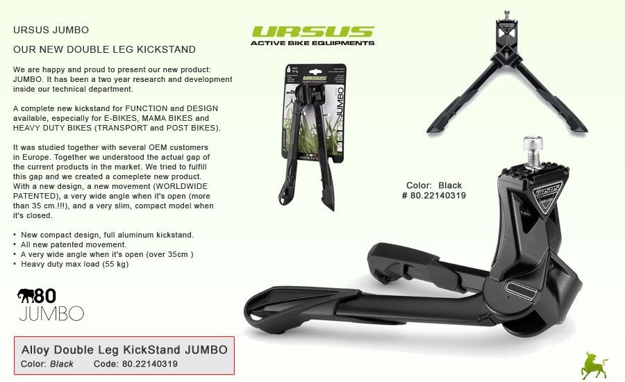 Spectaculair Kalmerend Celsius Ursus Alloy Jumbo Double Leg Kickstand - Black — ImagineGear