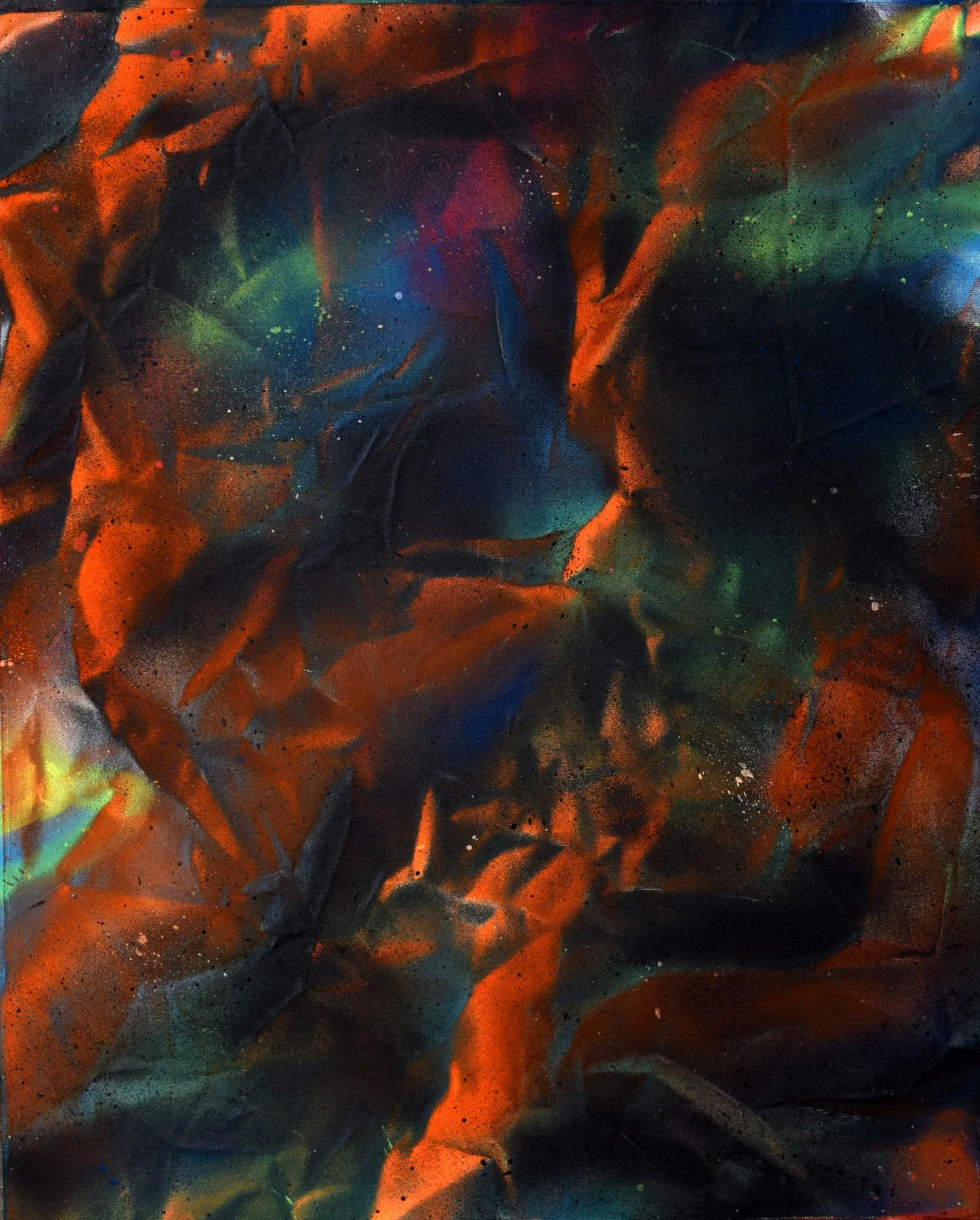 Abstraction no.2 Sébastien Gaudette - Bombe aérosol sur toile, 2018, 20" x 16"