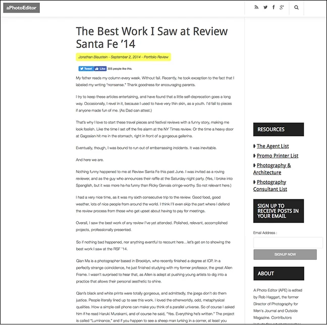 A PHOTO EDITOR by Jonathan Blaustein September 2, 2014
