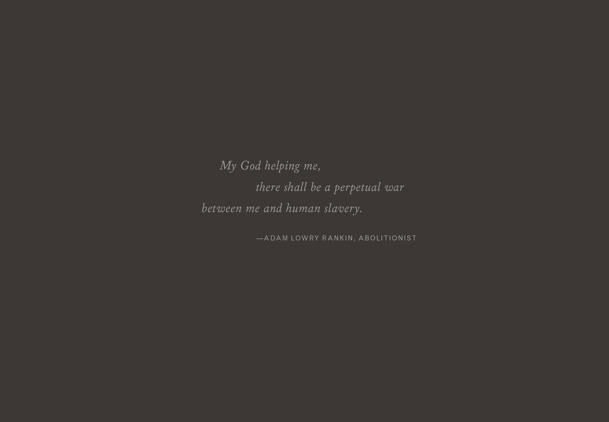 Quote: My God Helpoing Me by Adam Lowry Rankin