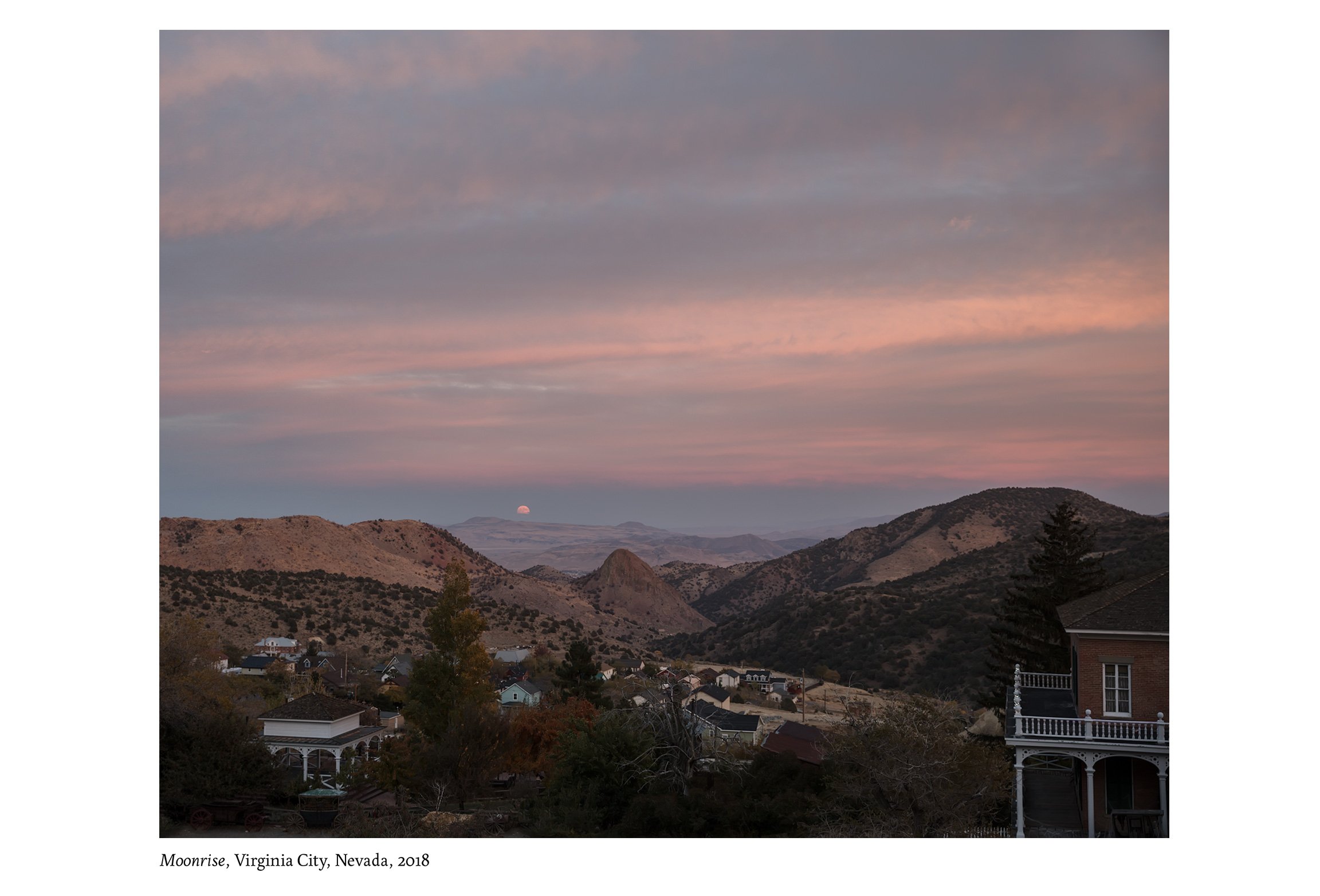 Moonrise. Virginia City, Nevada, 2018