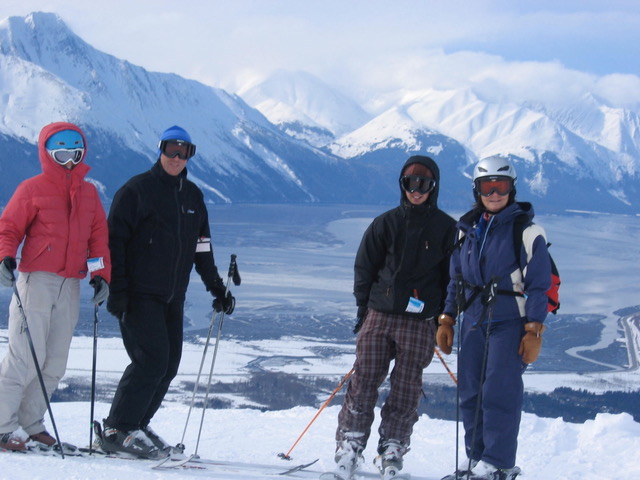 Carolyn, Ted, Hank and Kate ~ Alyeska, Alaska 2008