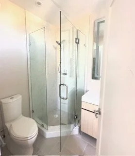 neo-angle frameless shower doors