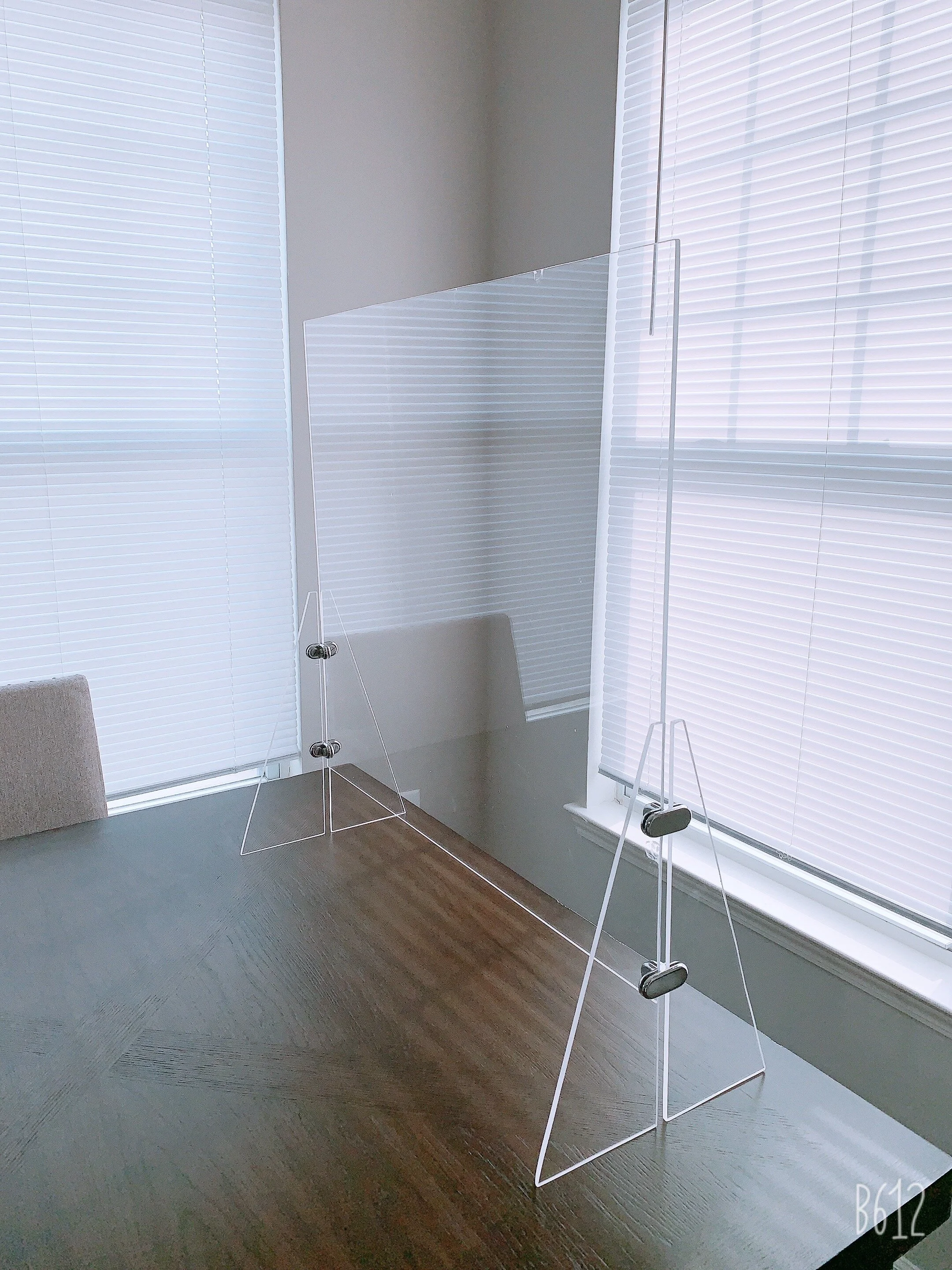 Freestanding Portable Acrylic Sneeze Guards 3/16”Thick with Chrome