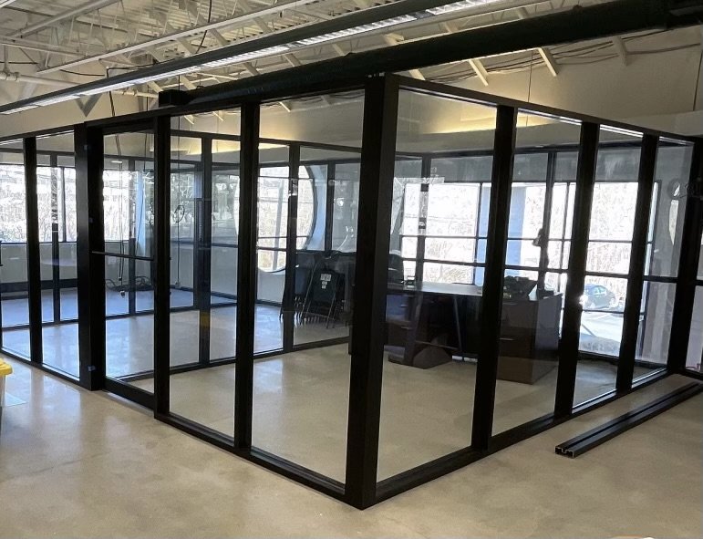 Commercial aluminum office partition glass wall