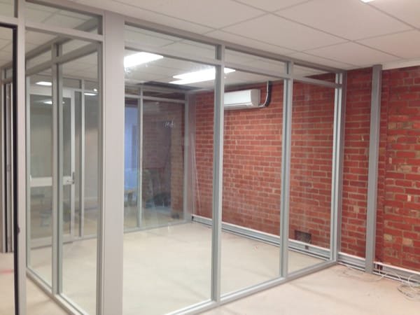 Aluminum frame glass office partitions