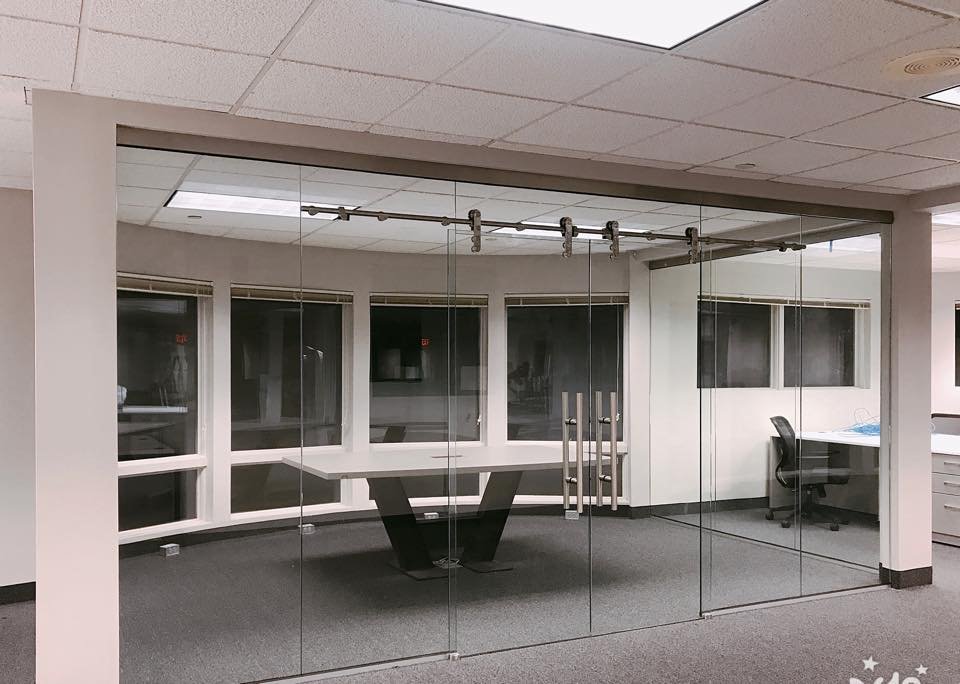 Conference room glass walls