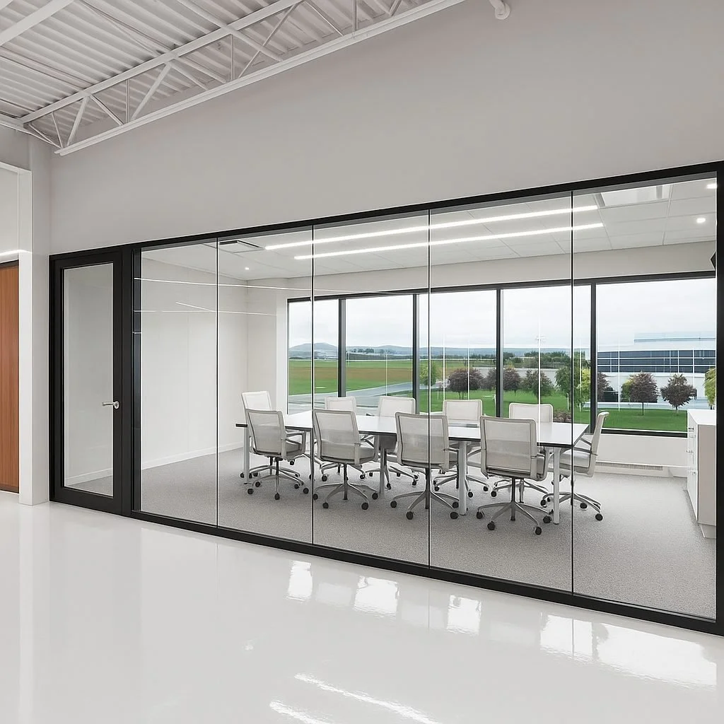 Conference room glass walls