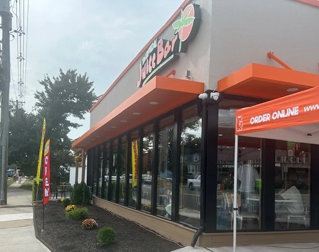 Storefront insulated glass system with aluminum framing in Union, NJ for restaurant installation