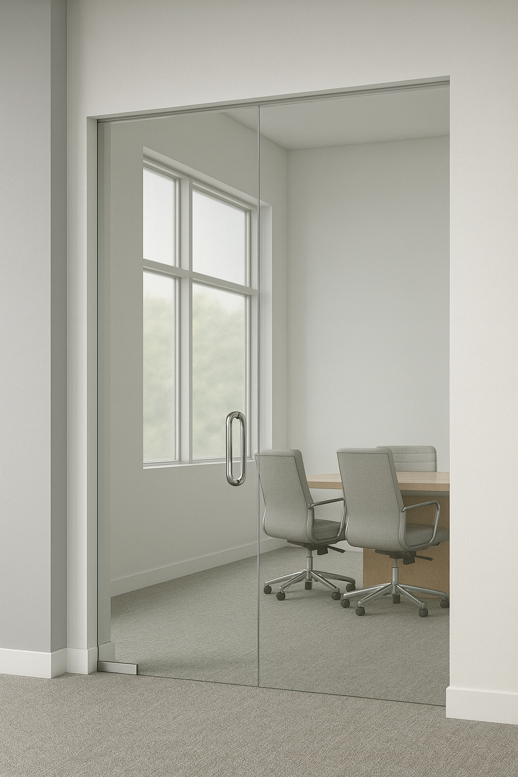 Frameless Glass Office Door System 60 X 96 Entrance Delta Glass NJ Frameless Glass Office Door System 60 X 96 Entrance Delta Glass NJ