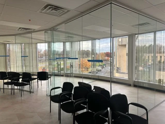 frameless glass wall dividers. Butt glazed system