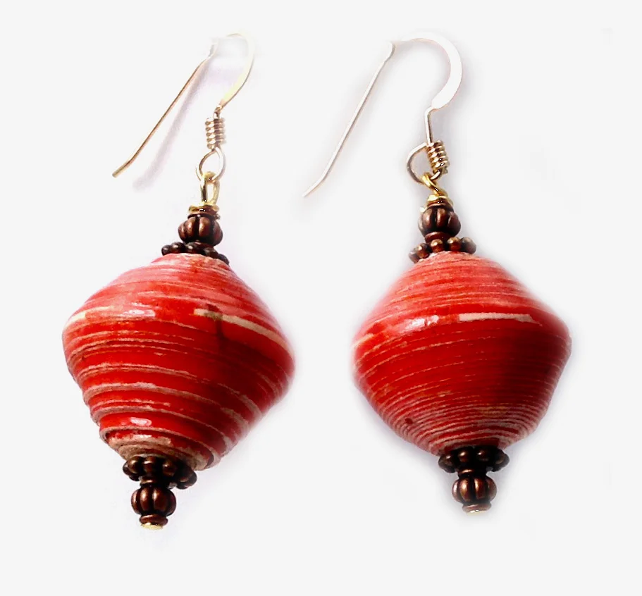 Fair Trade Paper Beads, Copper & 14-kt. Gold Filled Wires