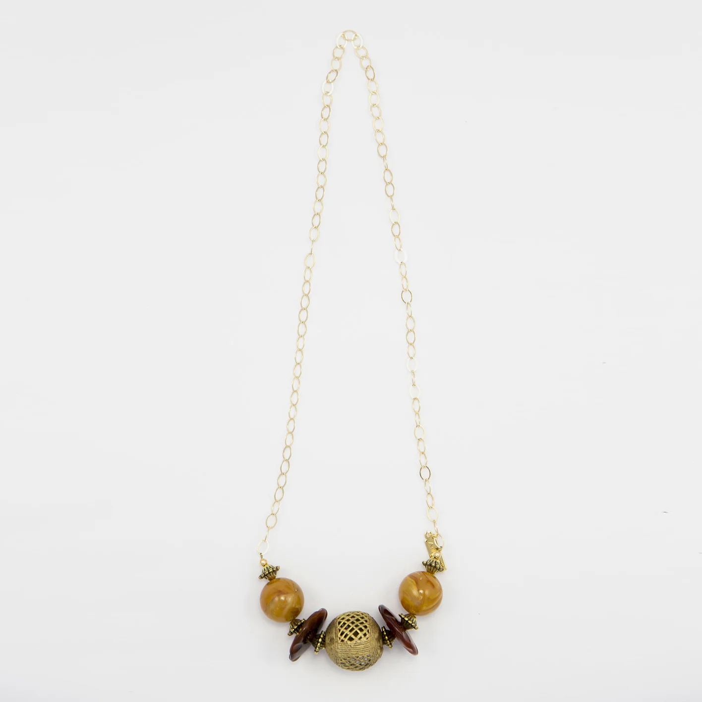 Vintage Lucite & Polished Horn Necklace