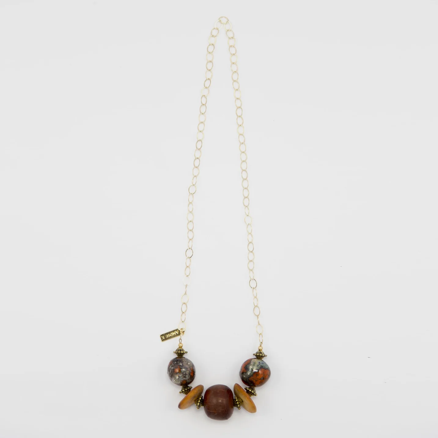 Old Buffalo Horn, American Ceramic Beads & Horn/Bone