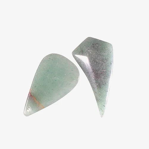 Aventuring Material: Natural Stone Aventurine is an opaque quartz or chalcedony with mica, hematite or other minerals found in it. Aventurine naturally combined with these minerals has a glistening aura. Aventurine is usually green, but it may also be orange, brown, yellow, blue, or gray.