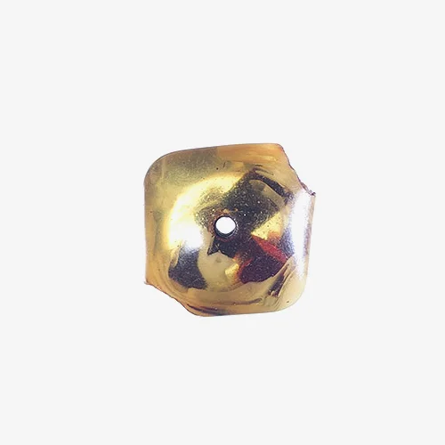 Mauritanian Amber Material: Resin This antique African amber was once used as ornaments in the hair of women in Mauritania. These pieces signified celebration of special occasionssuch as weddings, and feature stringing holes. African amber remains one of the most popular beads from the African trade. Imported into Africa during the 1700s, African amber beads have different shapes associated with different African regions. Made from resin, not fossilized tree resin, African amber beads have been handed down from generation to generation. African amber is often found in cherry, black, brown, yellow, orange and dark honey with fine black crack lines.