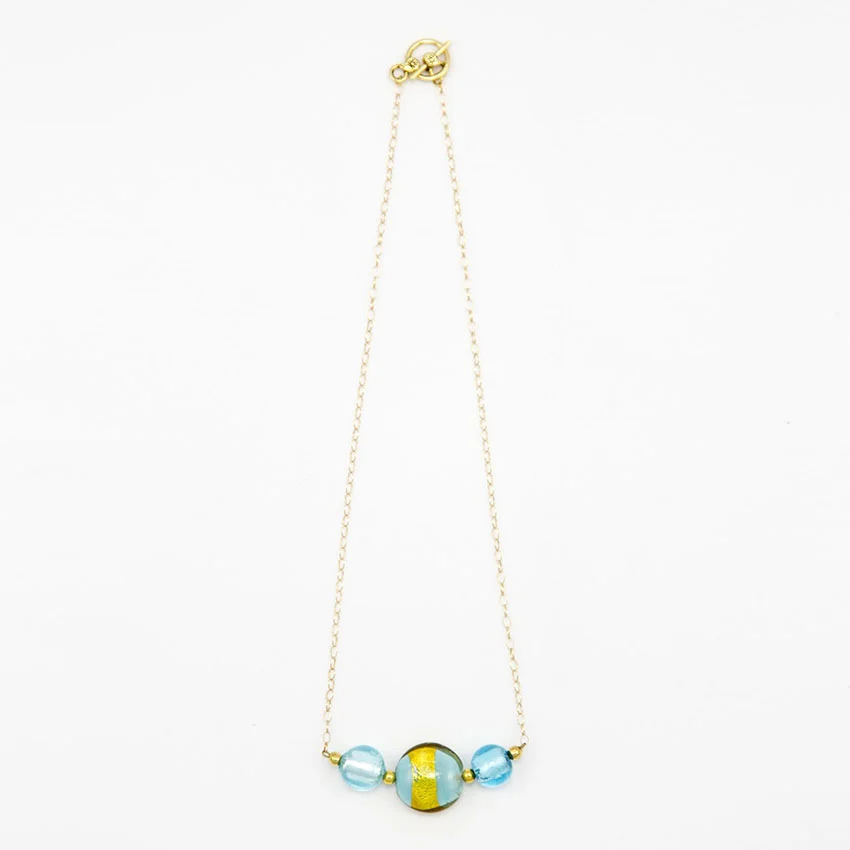 Lampwork Glass with Metal Foil & Gold Metal