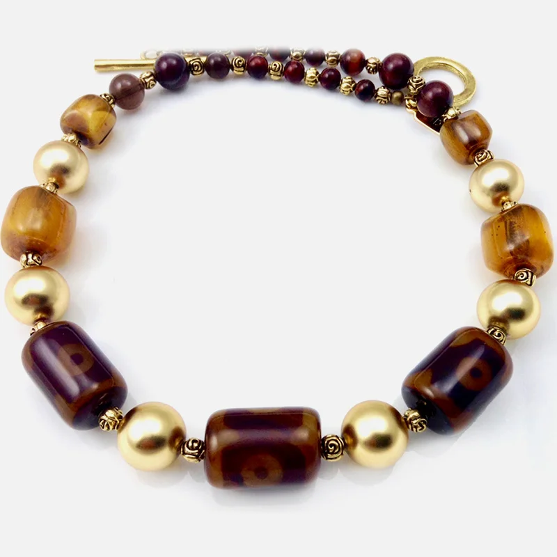 Vintage Lucite, Copal, Stone, Copper & Glass