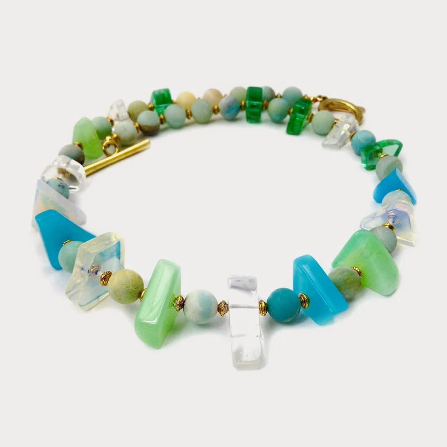 Opalite, Quartz, Amazonite, Copper Metal & Gold Metal