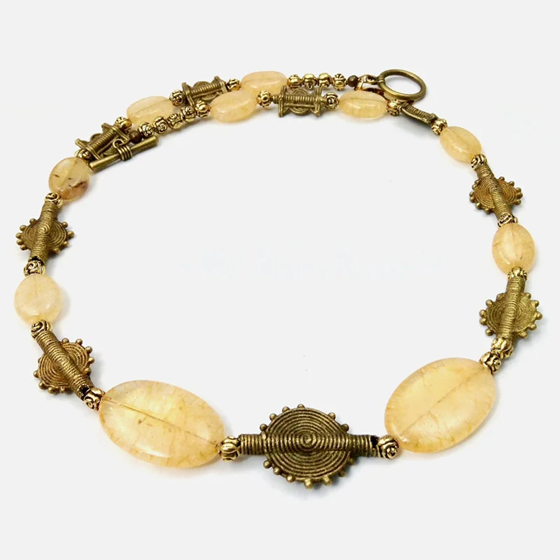 Citrine, Brass & Copper Metal