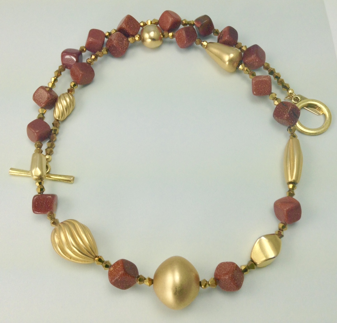 Goldstone & Vintage Gold Metal