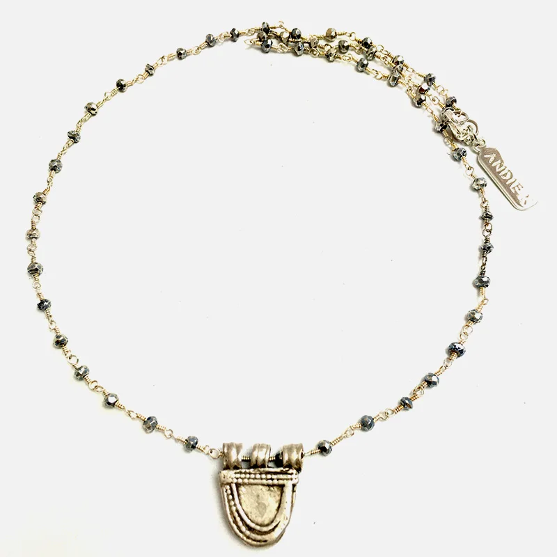 Coin Metal Pendant & Pyrite