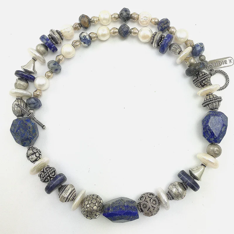 Lapis, Pearls & Sterling Silver