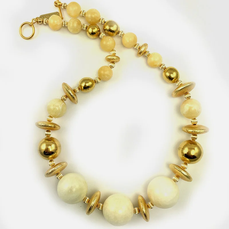 Marble, 24 KT. Gold Over Copper & Vintage Lucite